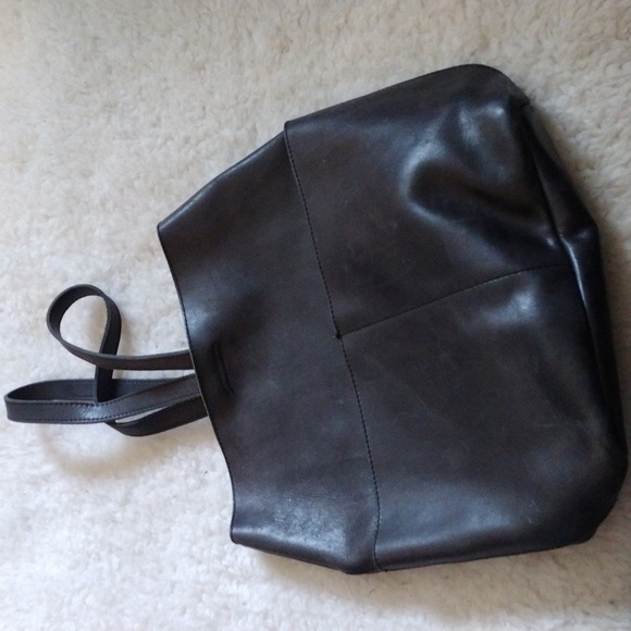 Able Black Leather Tote Bag Backpack Purse - Picture 4 of 9